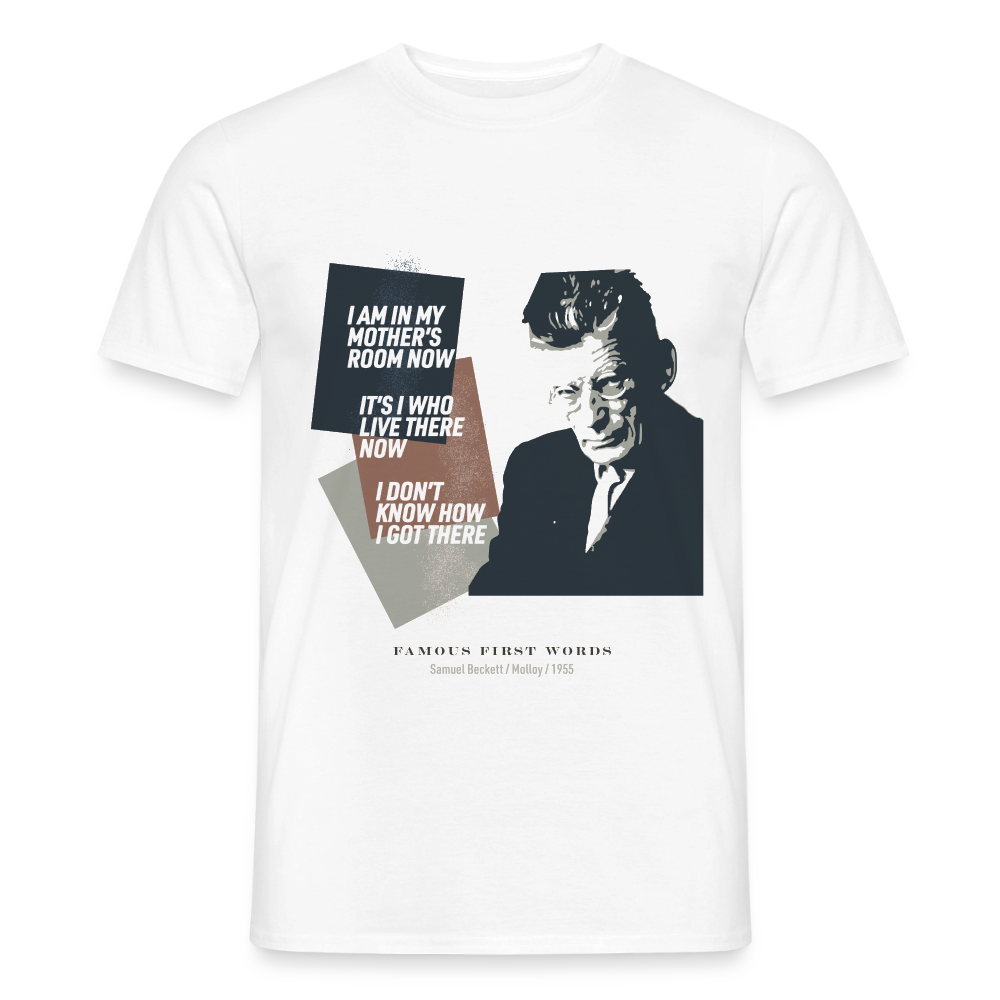 Famous First Words T-shirt - Samuel Beckett - white